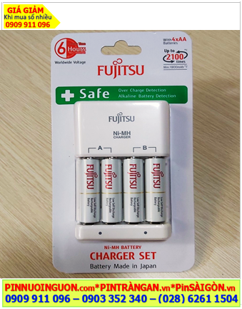 Fujitsu FCT345FXEST(B) _Bộ Sạc pin nhanh 6Giờ kèm 4 pin Fujitsu HR-3UTC AA2000mAh 1.2v /Xuất xứ NHẬT